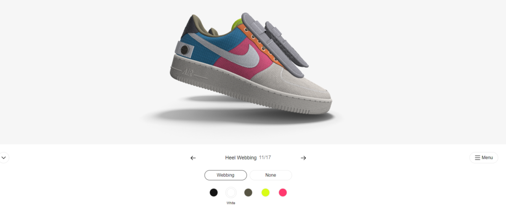 Nike cutomised shoes portal on official website