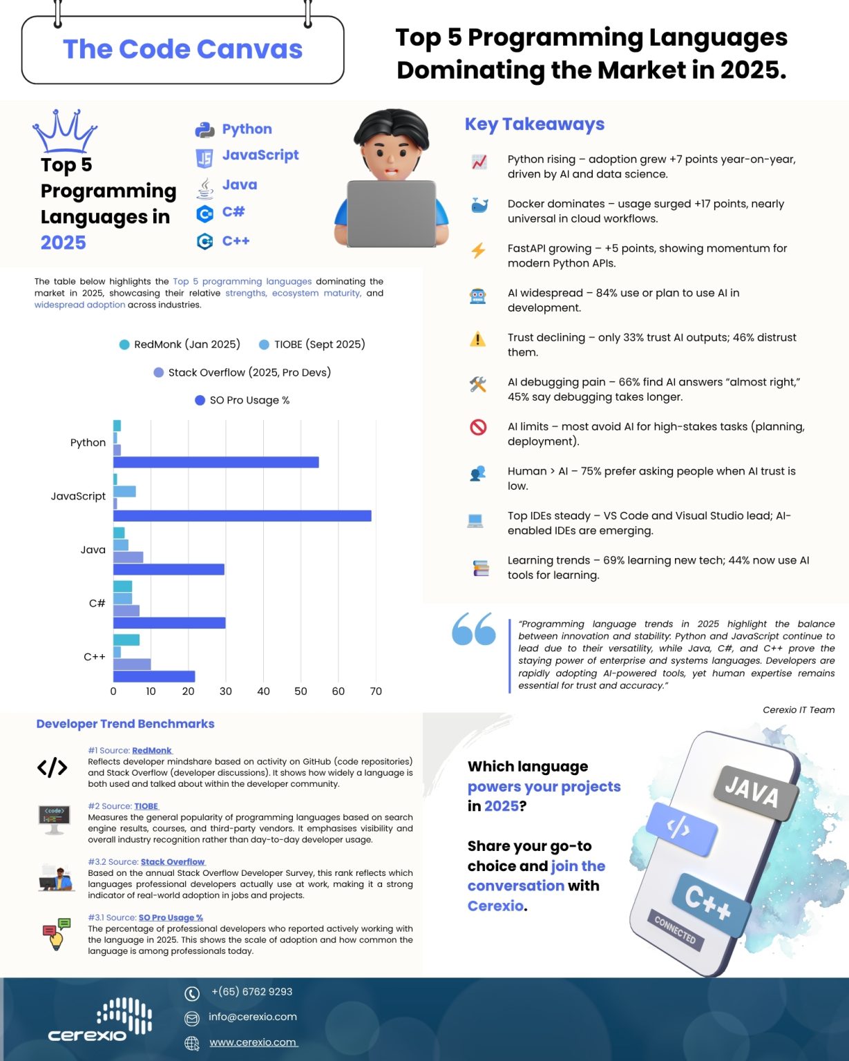 The Code Canvas: Top 5 Programming Languages Dominating the Market in 2025.